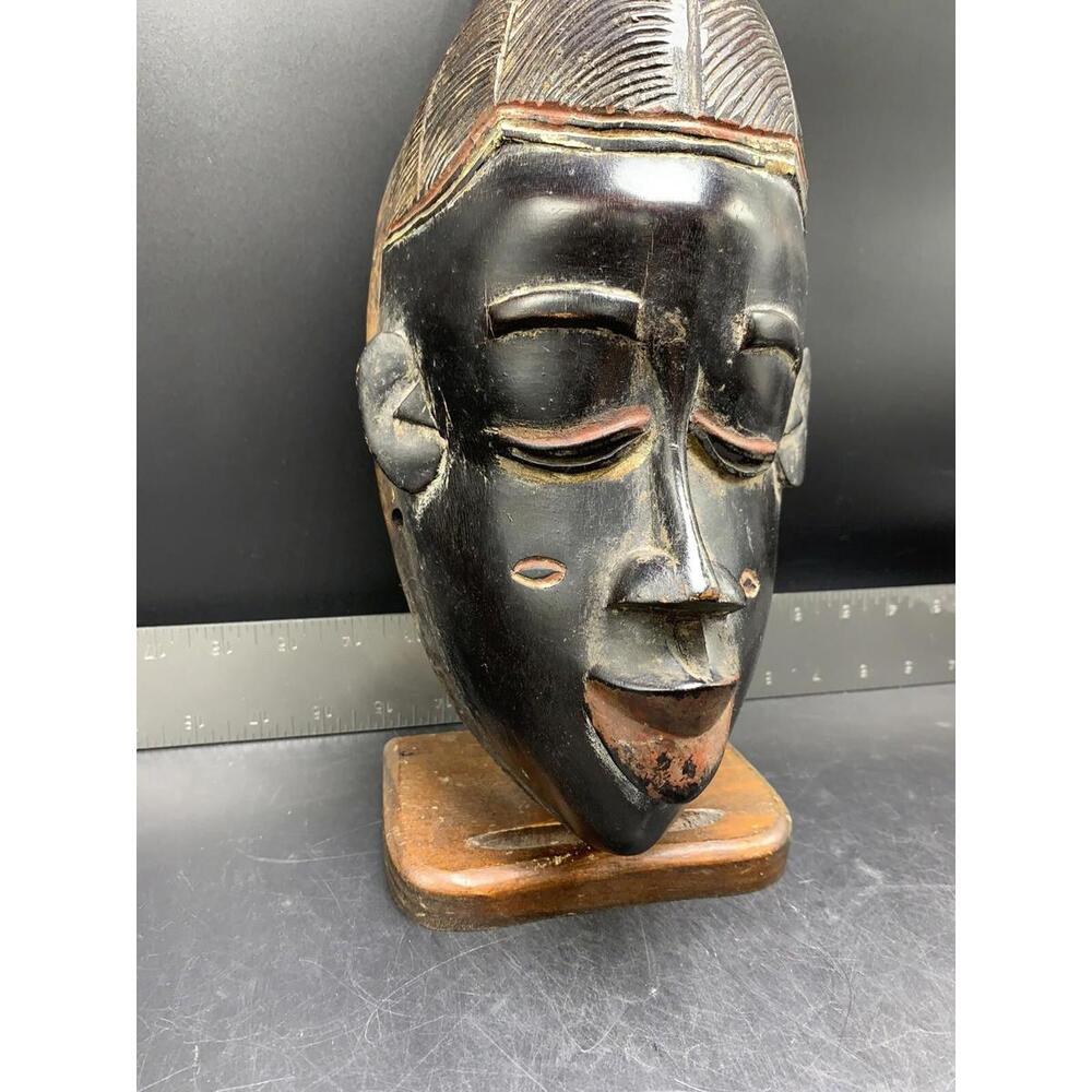 Vtg African Ethnic Carved Wood Tribal Ceremonial Mask Art Sculpture Bird Chicken - Picture 4 of 12